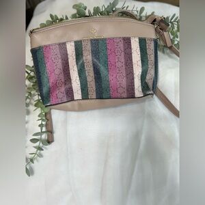 Nanette Lepore Risley Dome Women's Multicolor Faux Leather Crossbody Purse Small